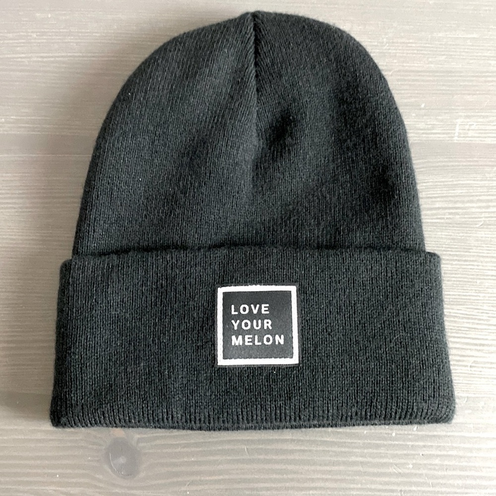 Love Your Melon Cuffed Beanie‎ Hat Black Made in USA One Size